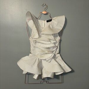 Classy Ruffle Polka Dot Blouse